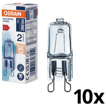 Komplet 10 x žarnic za pečico HALOPIN G9/25W/230V 2700K - Osram