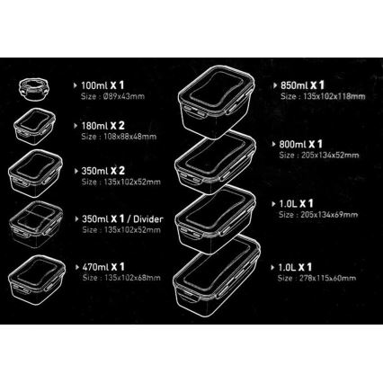 Komplet 11 kosov posod za živila LOCK
