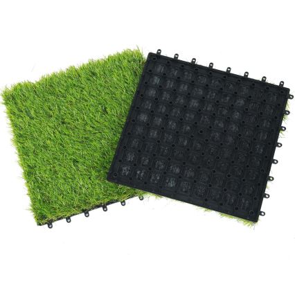 Komplet 11 kosov umetne trave 30x30 cm, 20 mm, zelena