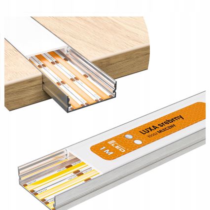 Komplet 1x LED RGBW zatemljiv trak NEO LITE MUSIC LED/24W/230V 5 m IP65 Wi-Fi Tuya + 5x vgradni profil 1 m srebrna/bela + daljinski upravljalnik