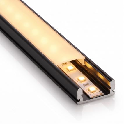 Komplet 1x LED trak MYLIVING LIGHTSTRIP LED/22W/230V 5 m + 5x vgradni profil 1 m črna/bela