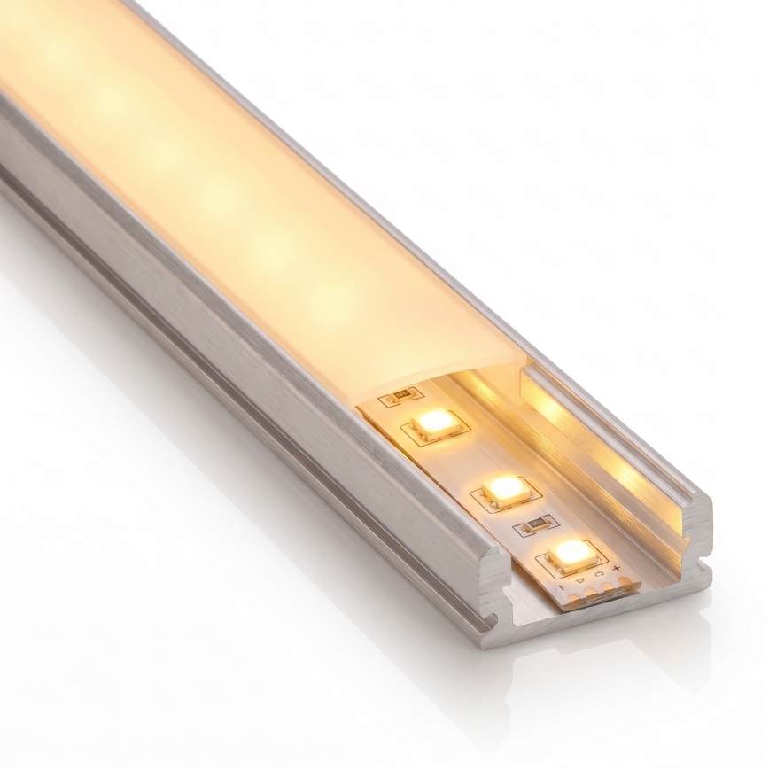 Komplet: 1x LED trak MYLIVING LIGHTSTRIP LED/22W/230V, 5 m + 5x vgradni profil 1 m, srebrna/bela