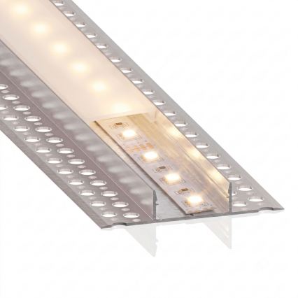Komplet 1x LED trak MYLIVING LIGHTSTRIP LED/22W/230V 5 m + 5x vgradni profil 1 m srebrna/bela