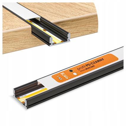 Komplet 1x LED trak s senzorjem gibanja FLEX LED/3,6W/4xAA 2 m + 2x vgradni profil 1 m črna/bela