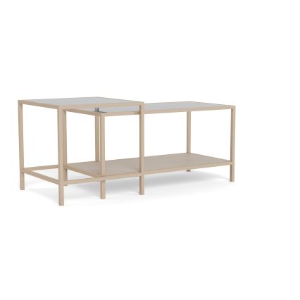 Komplet 2 kosov konferenčnih mizic SARON 90x50 cm siva/prozorna