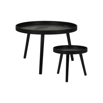 Komplet 2 kosov konferenčnih mizic VERDE, premer 60/38 cm, črne