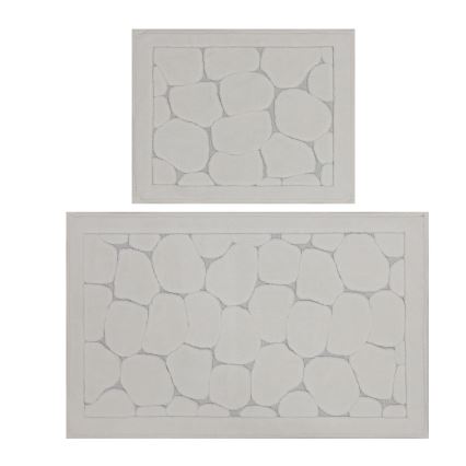 Komplet 2 kosov kopalniških preprog LINO 60/100 cm, kremne
