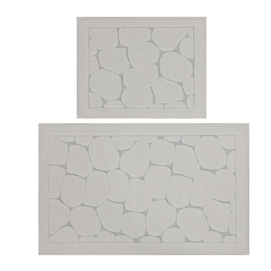Komplet 2 kosov kopalniških preprog LINO 60/100 cm, kremne