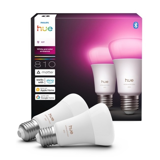 Komplet 2 kosov zatemnitvenih LED žarnic Philips Hue WHITE AND COLOR AMBIANCE E27/6W/230V 1000-20000K