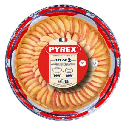 Komplet 2 pekačev za kolače PYREX, premera 26/28 cm