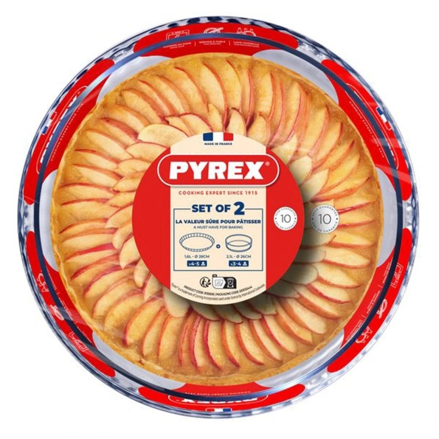 Komplet 2 pekačev za kolače PYREX, premera 26/28 cm