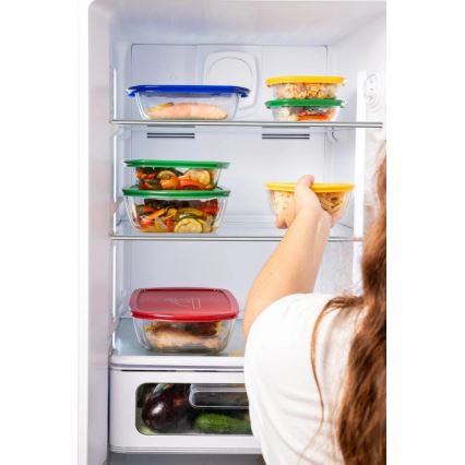 Komplet 2 steklenih posod za živila PYREX 1,2/2,5 l