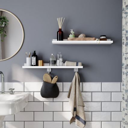 Komplet 2 stenskih polic SHELFY, bele