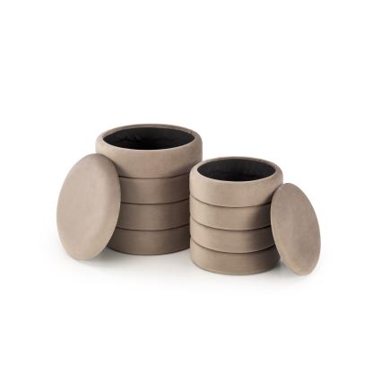 Komplet 2 taburejev PAX, premer 33/40 cm, taupe