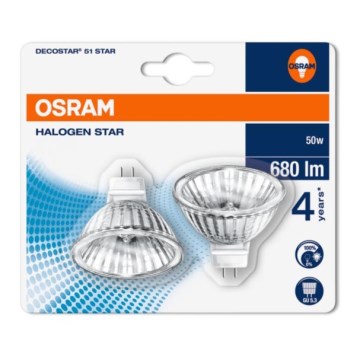 KOMPLET 2x Halogenska žarnica DECOSTAR GU5,3/50W/12V 2700K - Osram