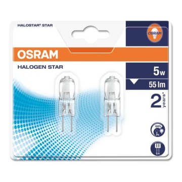 KOMPLET 2x Halogenska žarnica HALOSTAR G4/5W/12V 2700K - Osram