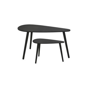 Komplet 2x klubska mizica SOLE 60/80x30/40 cm črna