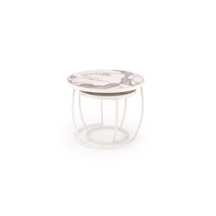 Komplet 2x konferenčna mizica AURORO bežna/bela