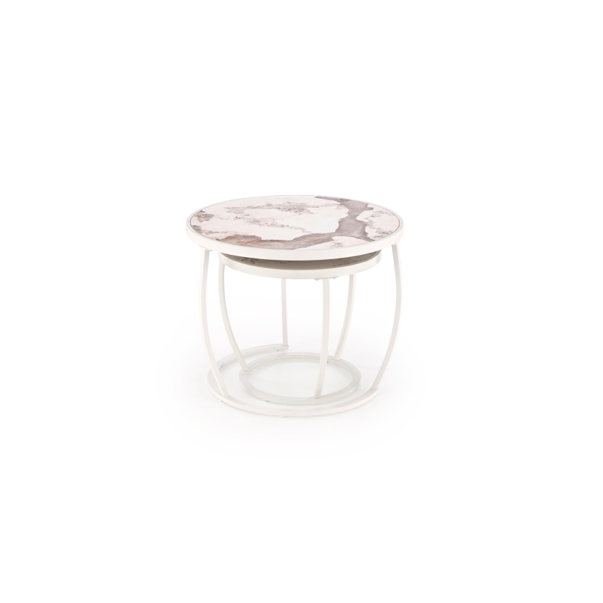 Komplet 2x konferenčna mizica AURORO bežna/bela