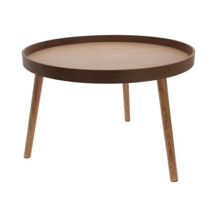 Komplet 2x konferenčna mizica VERDE, premera 60/38 cm, oreh