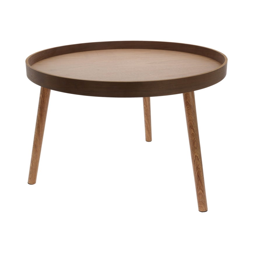 Komplet 2x konferenčna mizica VERDE, premera 60/38 cm, oreh