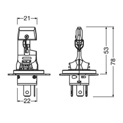 Komplet 2x LED avtomobilskih žarnic NIGHT BREAKER SPEED H4 P43T/14W/12V 6000K - Osram