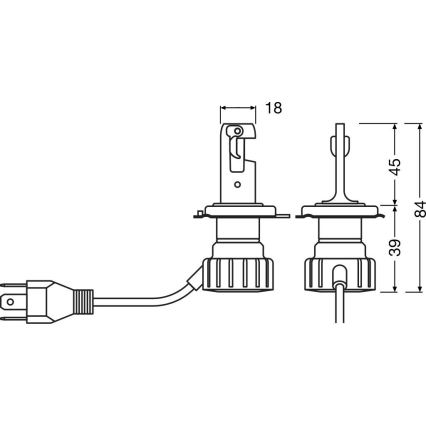 Komplet 2x LED avtomobilskih žarnic NIGHT BREAKER VINTAGE H4 P43T/20W/12V 3000K - Osram
