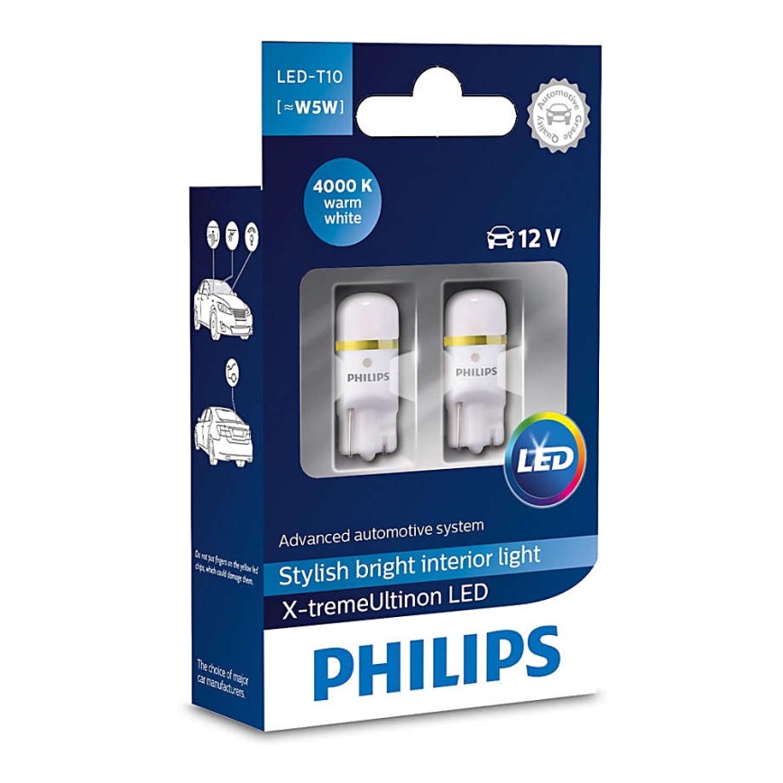 KOMPLET 2x LED Avtožarnica Philips X-TREMEULTION 127994000KX2 T10 W2,1x9,5d/0,8W