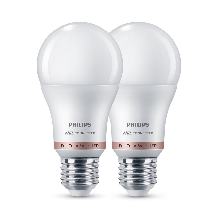 Komplet 2x LED RGB zatemnjevalna žarnica Philips SMART A60 E27/8,5W/230V 2200-6500K + daljinski upravljalnik