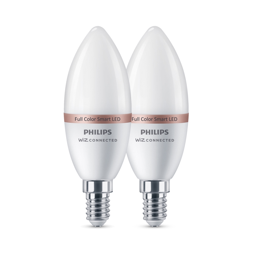 Komplet 2x LED RGB žarnic Philips SMART C37 E14/4,9W/230V 2200-6500K CRI 90 z možnostjo zatemnitve