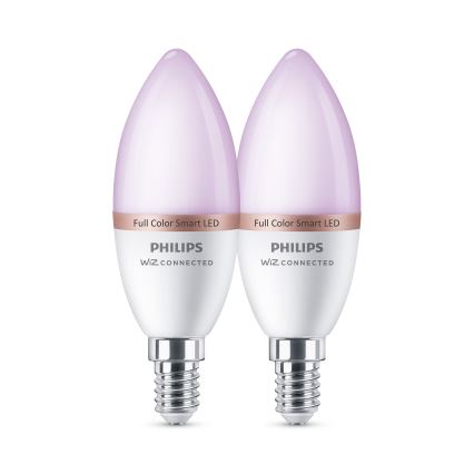 Komplet 2x LED RGB žarnic Philips SMART C37 E14/4,9W/230V 2200-6500K CRI 90 z možnostjo zatemnitve