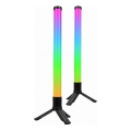 Komplet 2x LED RGBIC z zatemnitvijo namizna svetilka LED/5W/5V črna + daljinski upravljalnik