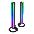 Komplet 2x LED RGBIC zatemnjevalna namizna svetilka LED/5W/5V črna + daljinski upravljalnik