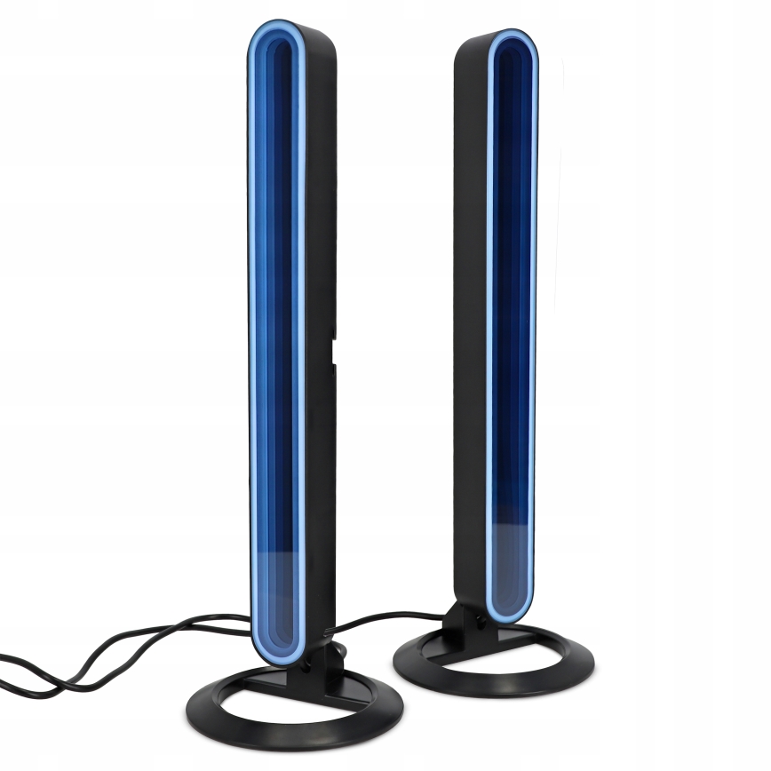 Komplet 2x LED RGBIC zatemnjevalna namizna svetilka LED/5W/5V črna + daljinski upravljalnik