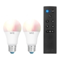 Komplet 2x LED RGBW žarnic A60 E27/9W/230V 2200-6500K, z možnostjo zatemnitve, Wi-Fi + daljinski upravljalnik - WiZ