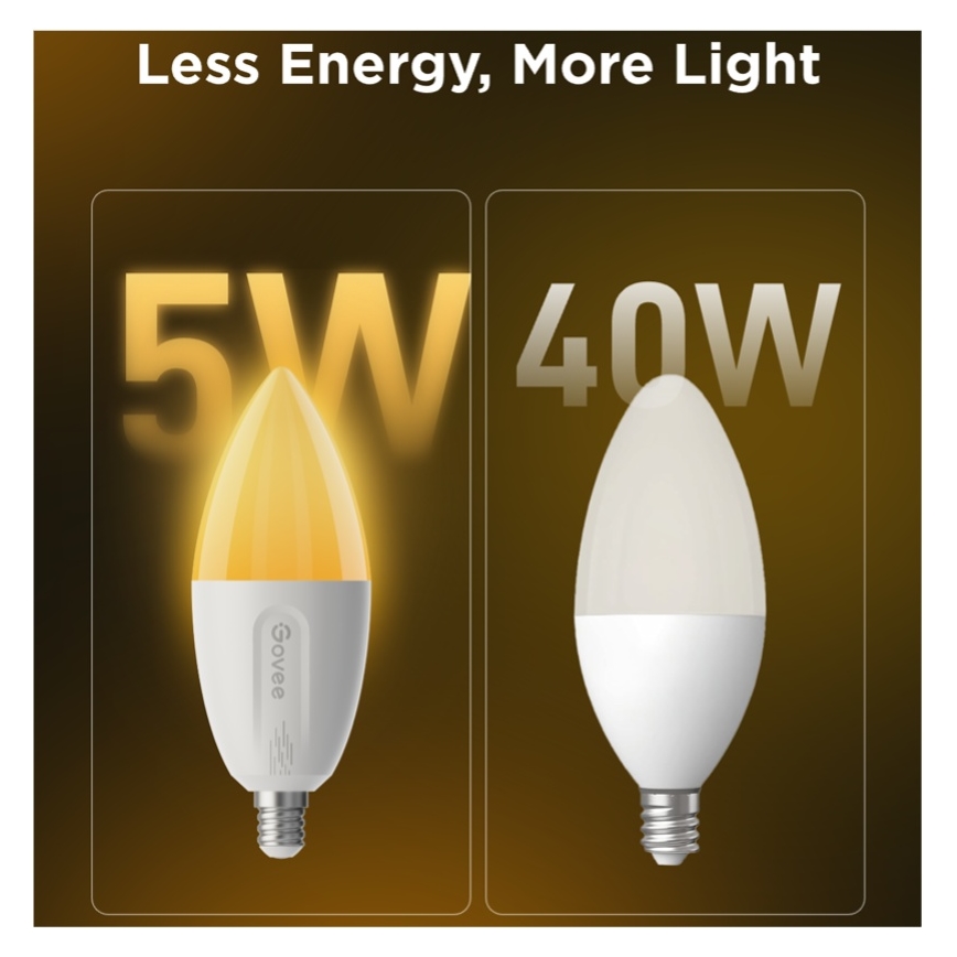 Komplet 2x LED RGBWW zatemnjiva žarnica MATTER E14/5W/230V 2700-6500K Wi-Fi - Govee