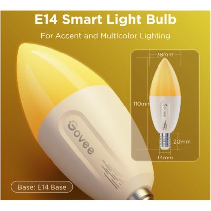 Komplet 2x LED RGBWW zatemnjiva žarnica MATTER E14/5W/230V 2700-6500K Wi-Fi - Govee