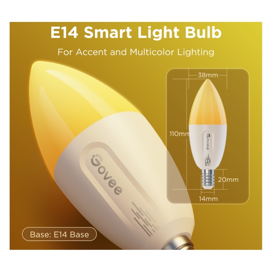Komplet 2x LED RGBWW zatemnjiva žarnica MATTER E14/5W/230V 2700-6500K Wi-Fi - Govee