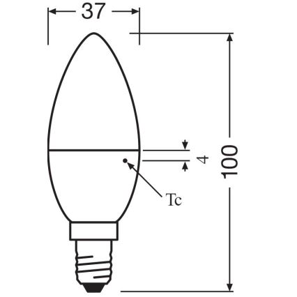 Komplet 2x LED žarnic B38 E14/4,9W/230V 2700K - Osram
