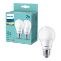 Komplet 2x LED žarnic Philips A60 E27/4,9W/230V 2700K