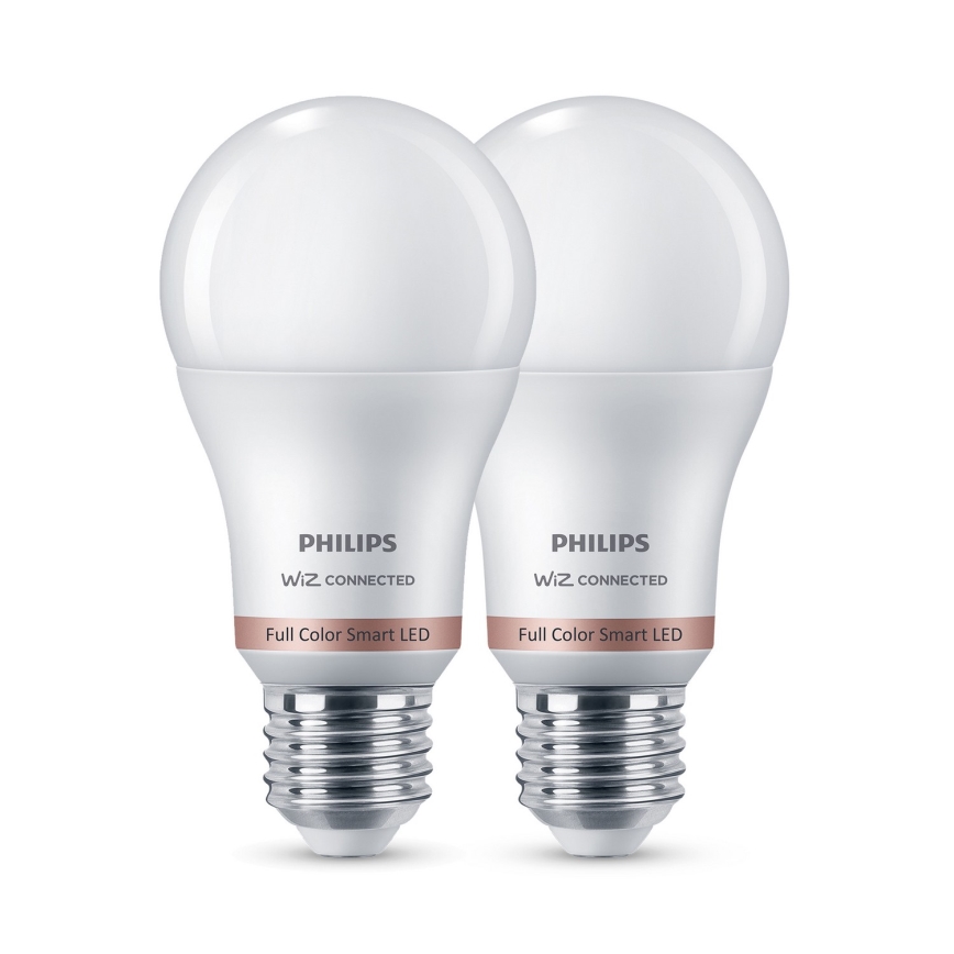 Komplet 2x zatemnljivih LED RGB žarnic Philips SMART A60 E27/8,5W/230V 2200-6500K