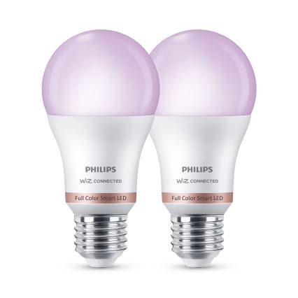 Komplet 2x zatemnljivih LED RGB žarnic Philips SMART A60 E27/8,5W/230V 2200-6500K