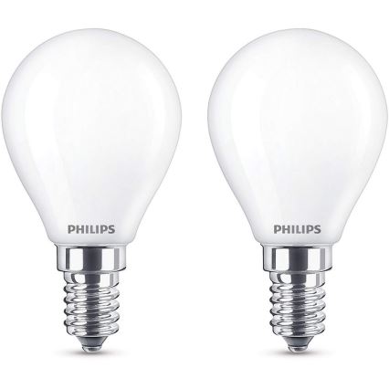 KOMPLET 2x LED Žarnica Philips E14/4,3W/230V 2700K