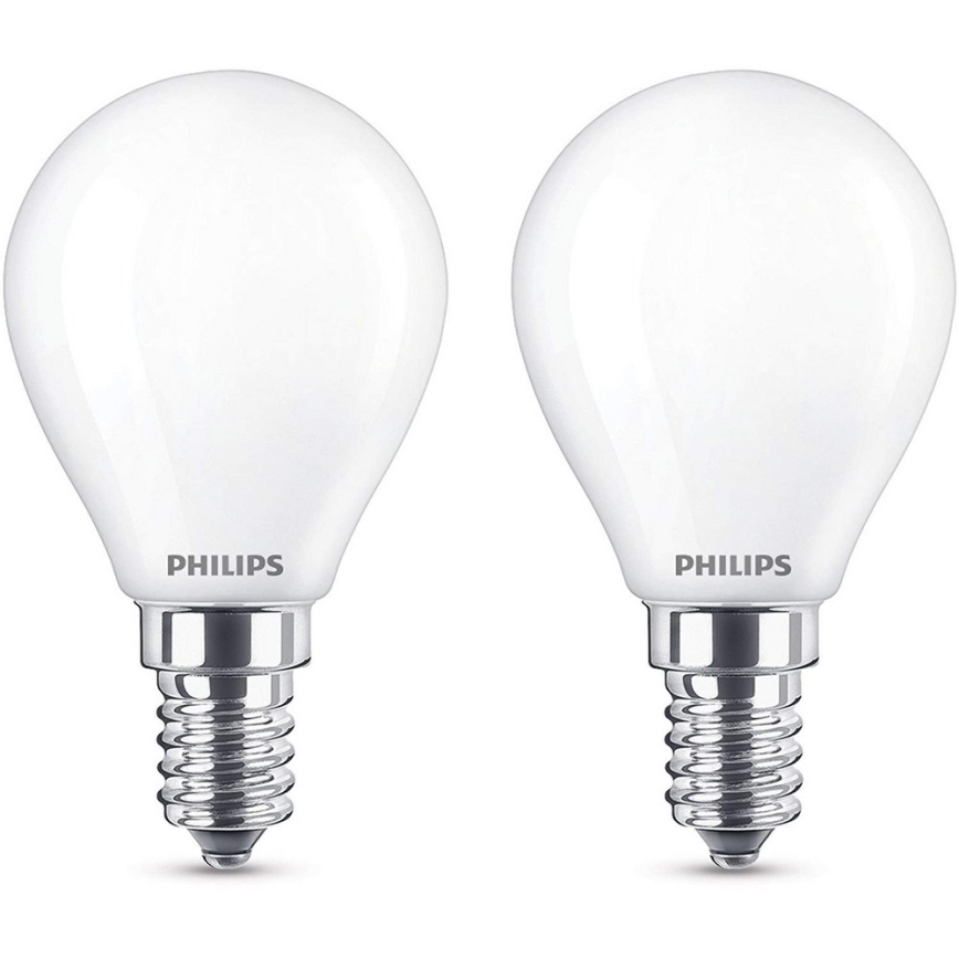 KOMPLET 2x LED Žarnica Philips E14/4,3W/230V 2700K