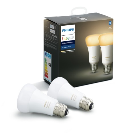 KOMPLET 2x LED Zatemnitvena žarnica Philips Hue WHITE AMBIANCE E27/8,5W/230V 2200-6500K
