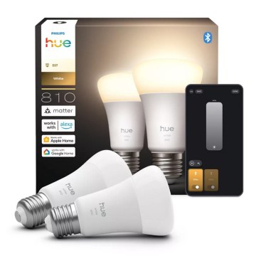 Komplet 2x LED zatemnljiva žarnica Philips Hue WHITE E27/7W/230V 2700K