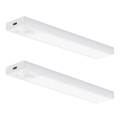 Komplet 2x polnilne LED osvetlitve za pohištvo s senzorjem gibanja in mraka VIRO LED/1W/3,7V 800 mAh 3000/4000/6500K 20 cm bela