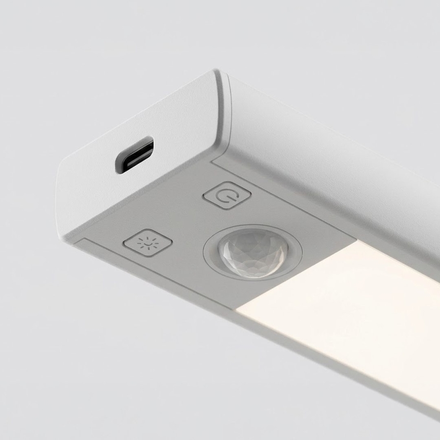 Komplet 2x polnilna LED osvetlitev za pohištvo s senzorjem gibanja in mraka VIRO LED/1W/3,7V 800 mAh 3000/4000/6500K 20 cm bela