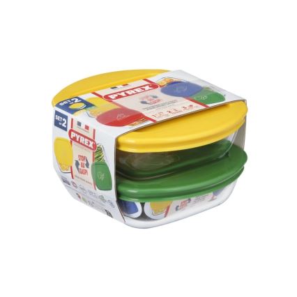 Komplet 2x steklenih posod za živila PYREX 0,3 l