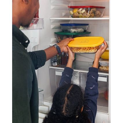 Komplet 2x steklenih posod za živila PYREX 1,2/2,5 l